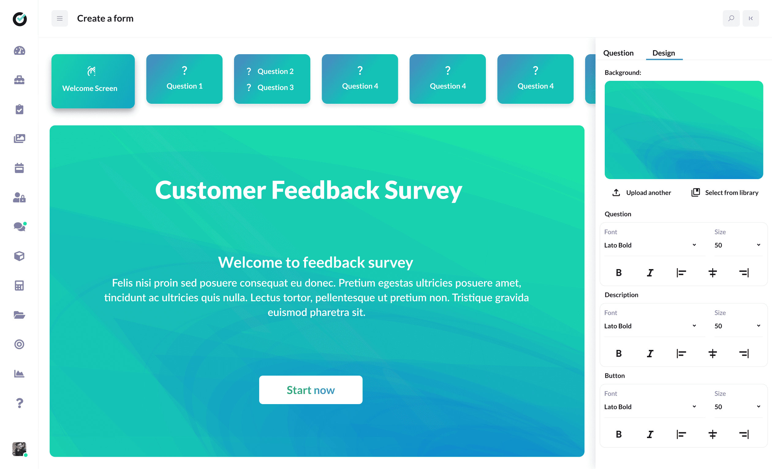 Feedback form builder for collecting supporter input