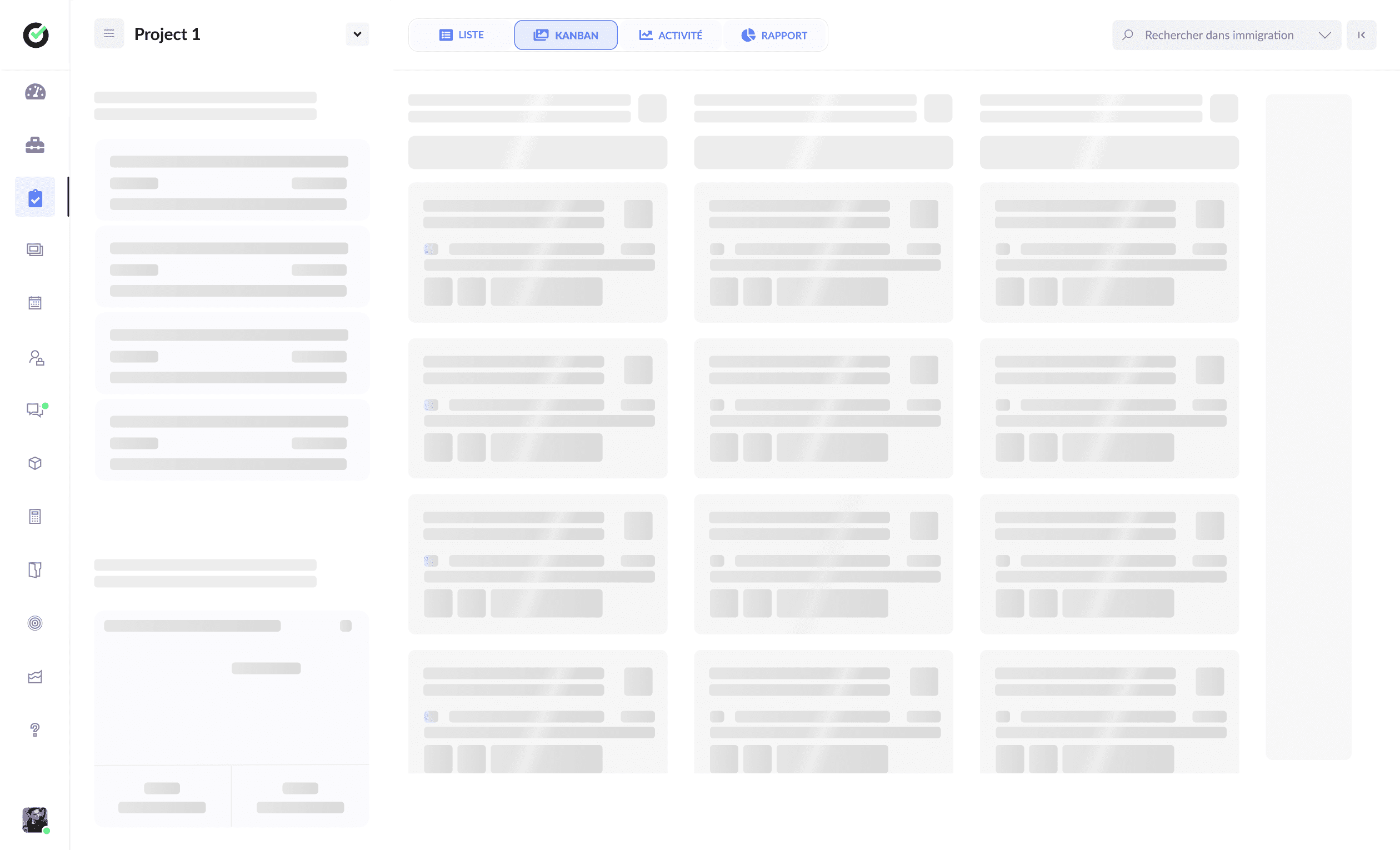Kanban board skeleton loading state