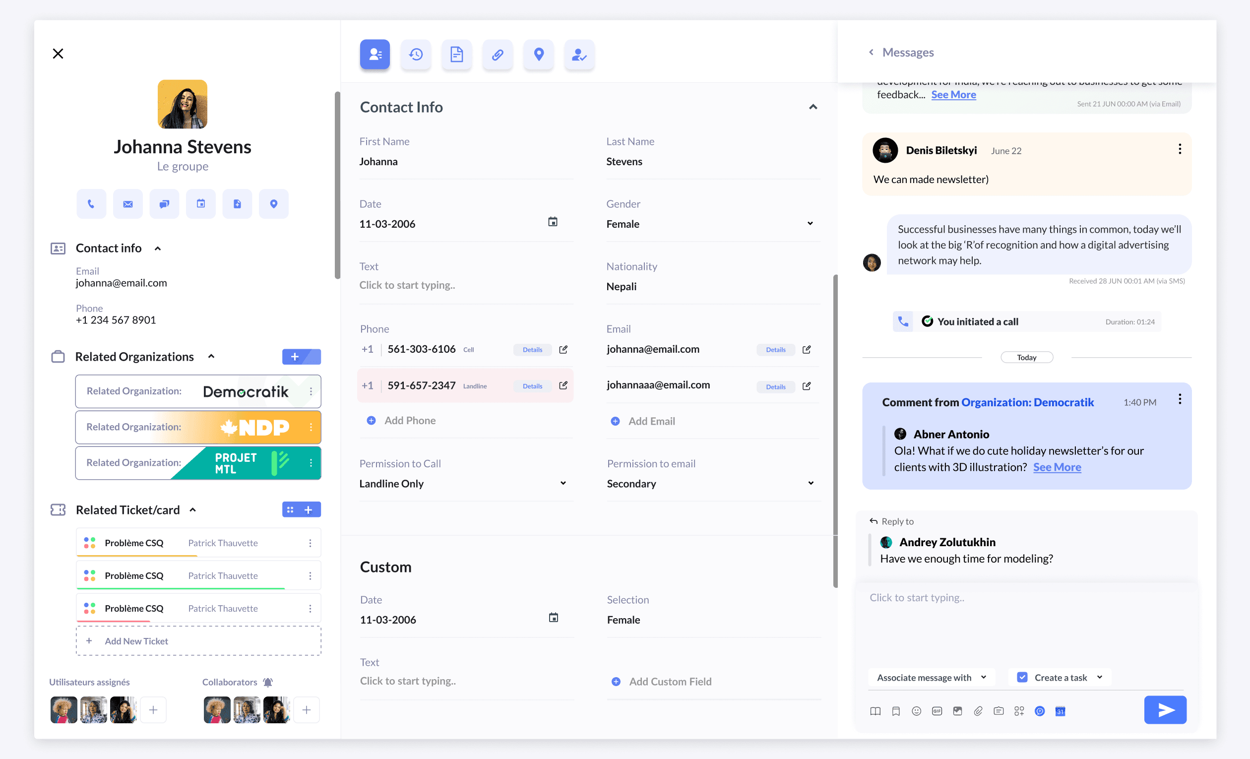 V3 profile modal with engagement context alongside workflows