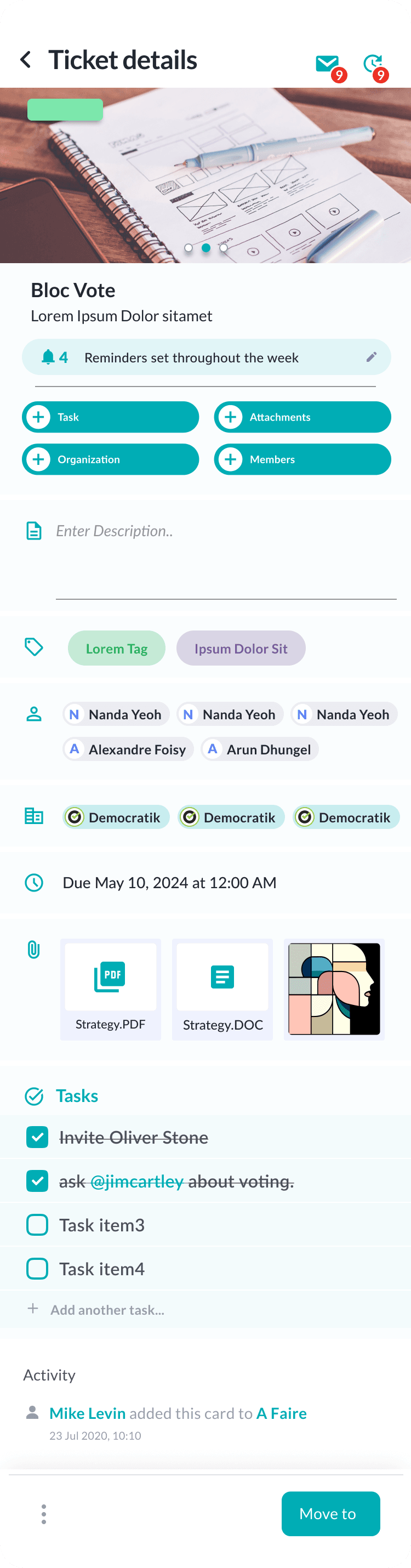Full ticket view on mobile with conversation history